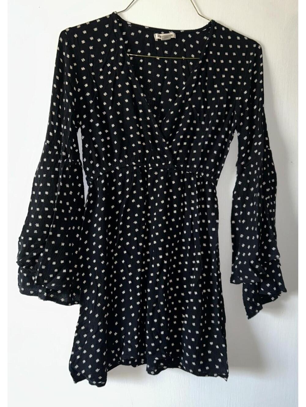 Billabong Womens Floral Dress Medium Boho Ruffle Sleeve Long Sleeve